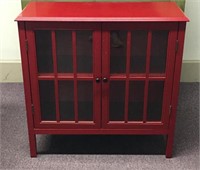 Red Glass Wood Shelf TV Stand 31" X 31" X 14"