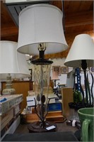 Wrought Iron and Glass Modern Table Lamp