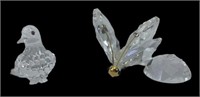 Swaoraski Crystal Dove and Butterfly Figurines