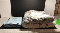 Double size quilts, sheet, and pillow case