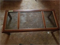 Wood and Glass Coffee Table, 55 x 16 x 25inches