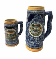 Vintage Silberne Beer Steins