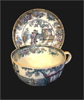 Vintage Oversized Cup & Saucer CHINESE PATTERN