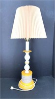 Vintage Yellow & White Lamp