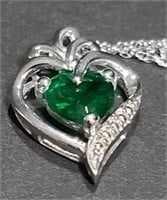Simulated Emerald Necklace