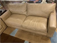 Klaussner Brown Leather Sofa