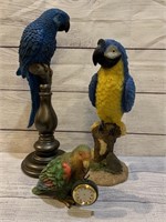Parrots 3-Pc Resin Statuary