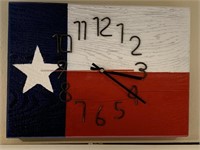 Hand Painted Texas Flag Clock