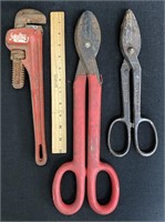 Large Pipe Wrench and Shears