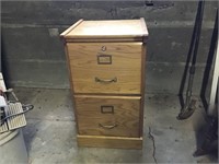 WOODEN TWO DRAWER FILE CABINET