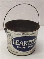 Vintage Leaktite Paint Pot Advertising Pale