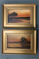 Early Oil on Board Framed Paintings