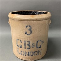3 Gallon GB&Co Eared Stoneware Crock