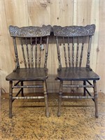 Pair of Lionhead Pressback Chairs