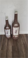 2 Decorative Large Wine Bottles