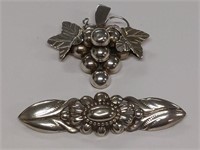 Lot Of 2 Sterling Silver Broaches They weigh total