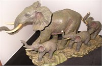 Resin Elephant Herd Statue