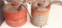 2 Vintage Metal Gas Cans