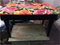 Padded Floral Bench 15" X 14" X 24"