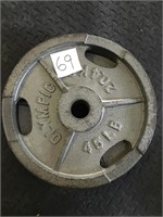 2 45 Lb olympic steel barbell weights