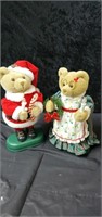 Animated Mr and Mrs Santa bear plays music and