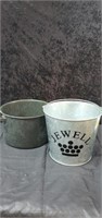Enamelware pot and Jewell bucket