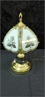 Floral glass globe lamp