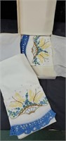 Pair 9f hand embroidered pillow cases