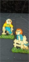 Raggedy Ann & Andy wall plaques 1977
