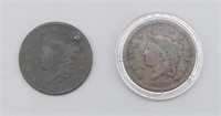 1830 & 1837 US Large Cent Pieces