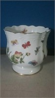 Porcelain vase with strawberries and butterflies