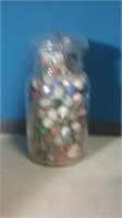 Antique Court ball jar full of marbles