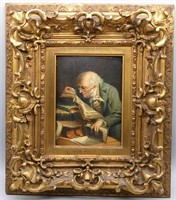 Antique Carl Schleicher Oil on Panel Painting
