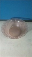 Pink glass grape motif Center Bowl