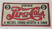 Embossed Tin Pepsi- Cola Advertising