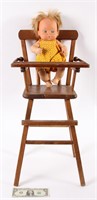 Vintage Toy Baby High Chair w 1972 Doll