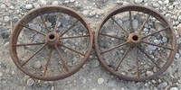 Vinatge Metal Wagon Wheels