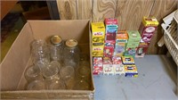 Large box of canning items