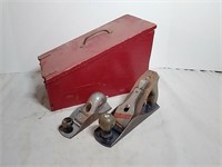 2 Stanley Planers & Wooden Case