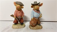 Ceramic Gunfight at Pig Corral figurines. 5.5