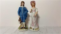 Ceramic Pink Lady and Blue Boy figurines. 8