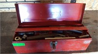Little red tool box. Hex keys and metal pieces.