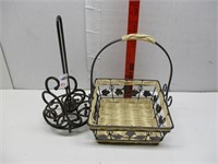 Iron Paper Towel holder and Basket