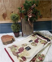 20" Decorative Christmas Sled, Tree, Decor Towels