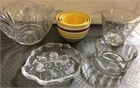 Large Crystal Bowl and Others