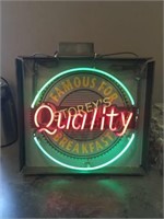 Illuminated "QUALITY" Breakfast Sign