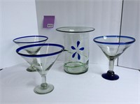 Blue Rimmed Glassware