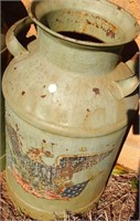 Old Milk Can with Eagle Decor.