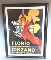 Framed "Florida Cinzano" Poster