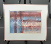 Pink Framed Abstract Watercolor by Fredi